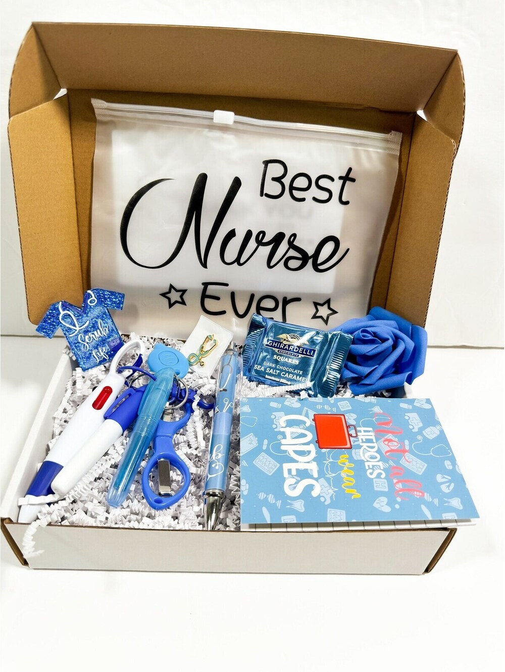 Luxury Nurse Gift Set Box with Pens, Stethoscope Pin, Notepd
